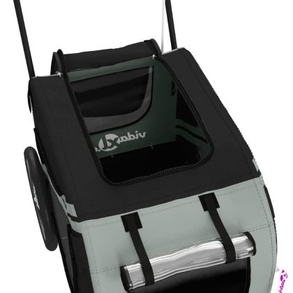 Ремарке за колело за любимци сив и черен Оксфорд плат и желязо