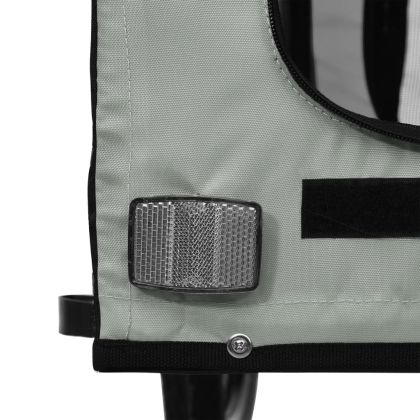 Ремарке за колело за любимци сив и черен Оксфорд плат и желязо