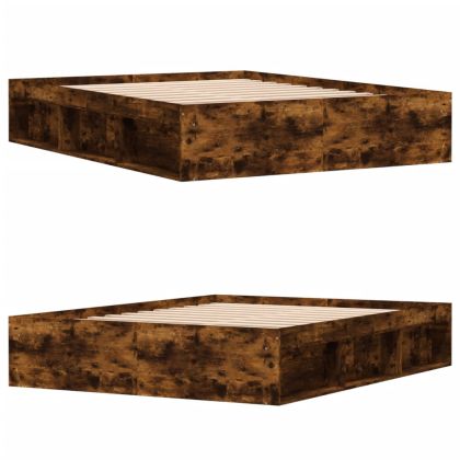 Рамка за легло, опушен дъб, 140x200 см