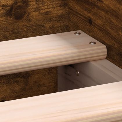 Рамка за легло с горна и долна табла, опушен дъб, 140x190 см