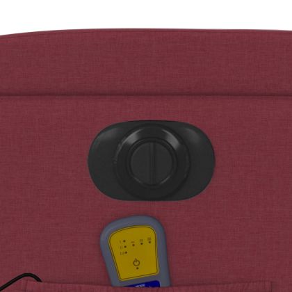 Електрически масажен наклоняем стол, виненочервен, текстил