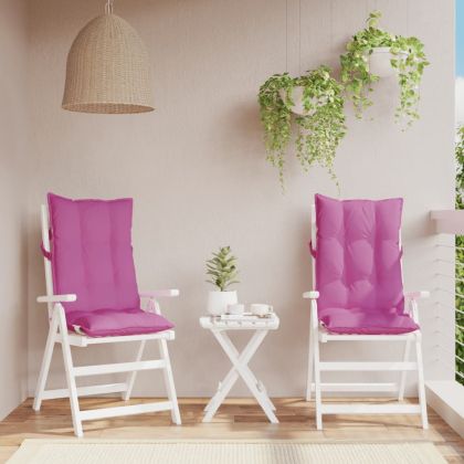 Възглавници за стол с висока облегалка 2 бр розови Оксфорд плат