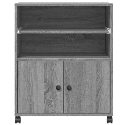 Стойка за принтер с колелца, сив сонома, 60x48x74 см