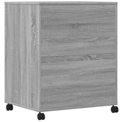 Стойка за принтер с колелца, сив сонома, 60x48x74 см