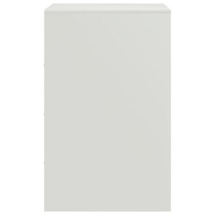 Нощни шкафчета, 2 бр, бели, 34,5x39x62 см, стомана