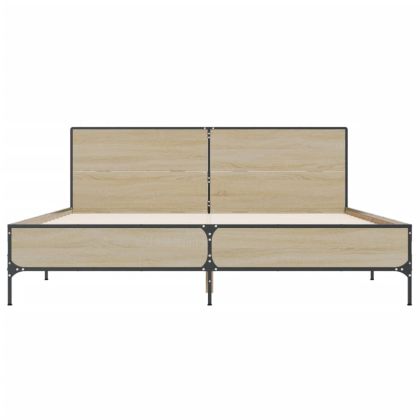 Рамка за легло, дъб сонома, 140x200 см, инженерно дърво и метал