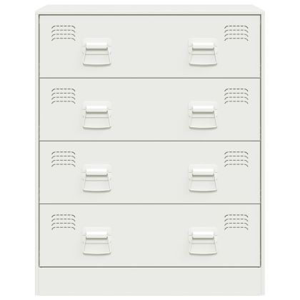 Бюфет, бял, 67x39x83 см, стомана