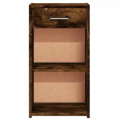 Нощно шкафче, опушен дъб, 35x34x65 см, инженерно дърво