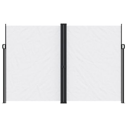 Прибираща се странична тента, бяла, 220x600 см