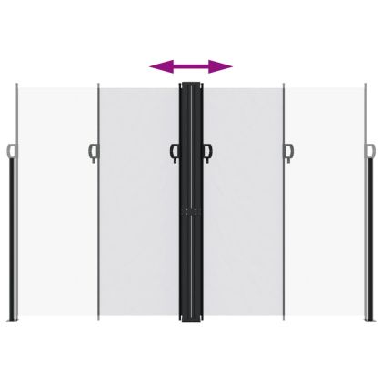 Прибираща се странична тента, бяла, 220x600 см