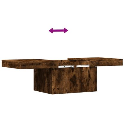 Кафе маса, опушен дъб, 100x55x40 см, инженерно дърво