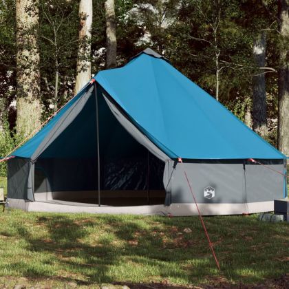 Семейна палатка, типи, 12-местна, синя, водоустойчива