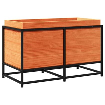 Градинска кашпа, восъчнокафява, 80x40x50 см, борово дърво масив