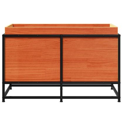 Градинска кашпа, восъчнокафява, 80x40x50 см, борово дърво масив