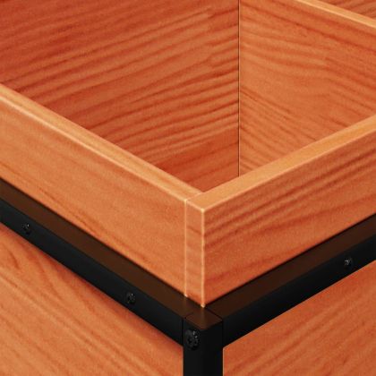 Градинска кашпа, восъчнокафява, 80x40x50 см, борово дърво масив