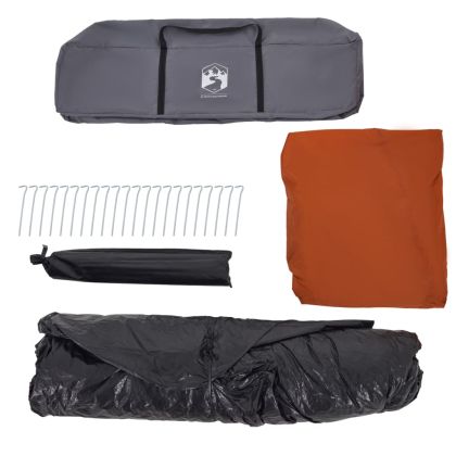 Семейна палатка с веранда 9-местна оранжев бързо освобождаване