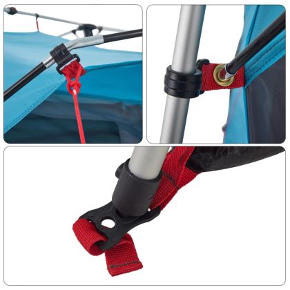 Къмпинг палатка, кабинна, 4-местна, синя, бързо освобождаване