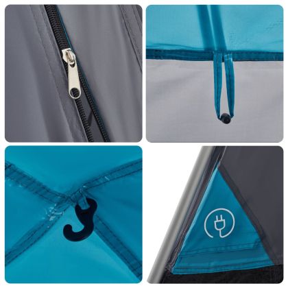 Семейна палатка куполна 6-местна синя бързо освобождаване