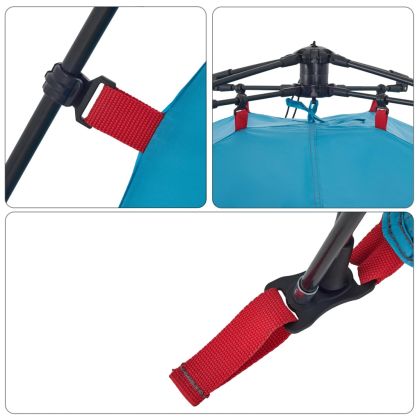 Къмпинг палатка куполна 4-местна синя бързо освобождаване