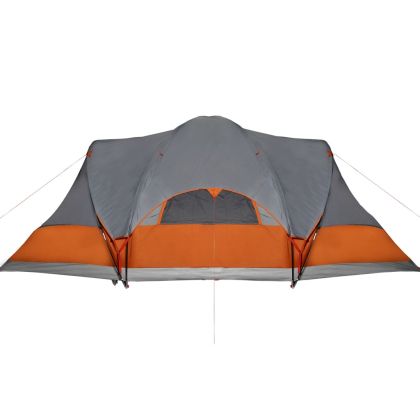 Семейна палатка типи 8-местна сиво-оранжева водоустойчива