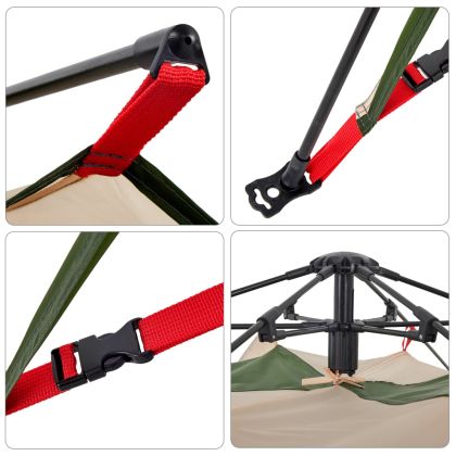 Къмпинг палатка куполна 5-местна зелена бързо освобождаване