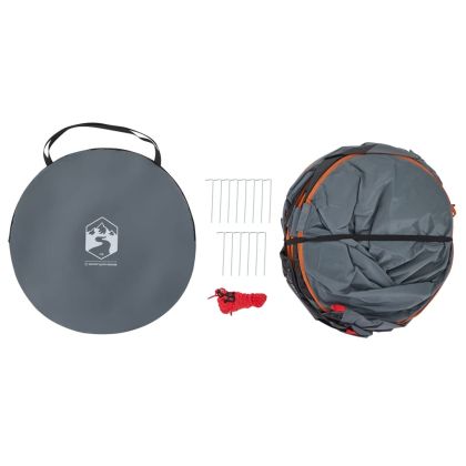 Палатка за уединение, сива и оранжева, изскачаща, водоустойчива
