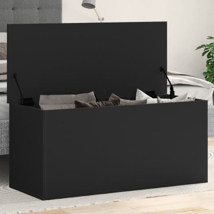 Кутия за съхранение, черна, 100x42x46 см, инженерна дървесина