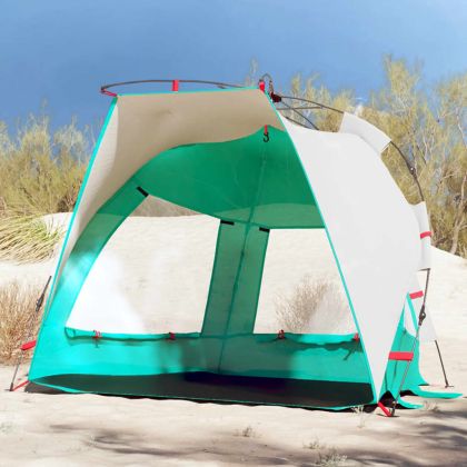 Плажна палатка, 2-местна, морско зелено, бързо освобождаване