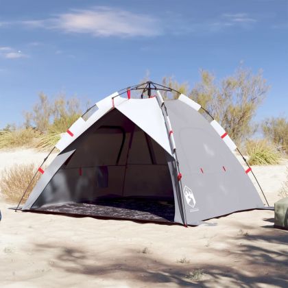 Плажна палатка, 3-местна, сиво, бързо освобождаване