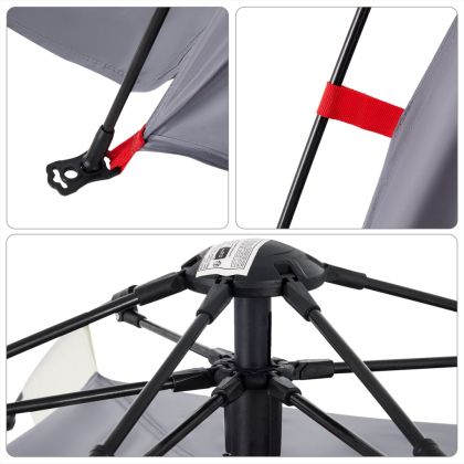 Плажна палатка, 3-местна, сиво, бързо освобождаване