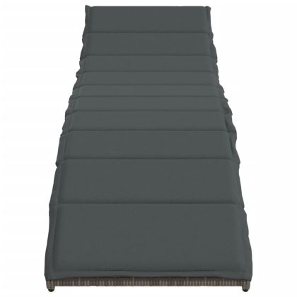 Шезлонги, 2 бр, с шалтета, сиви, полиратан