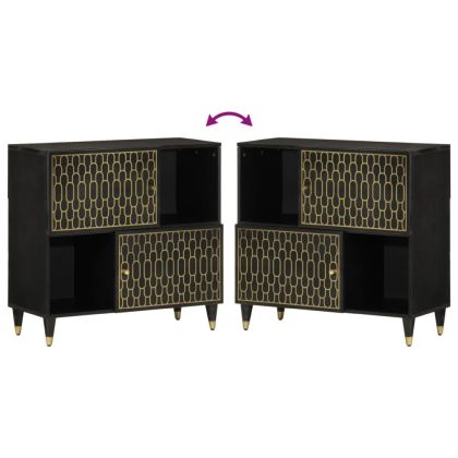 Страничен шкаф 80x33x75 см манго масивно дърво