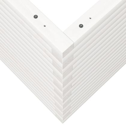 Градински сандък, бял, 80x80x68,5 см, масивна борова дървесина