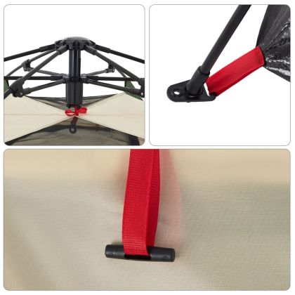 Къмпинг палатка, кабинна, 4-местна, зелена, бързо освобождаване