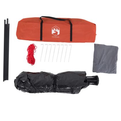 Къмпинг палатка кабинна 7 души сиво-оранжев бързо освобождаване