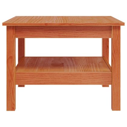 Кафе маса, восъчнокафяв, 55x55x40 см, борово дърво масив