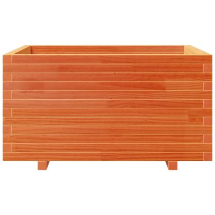 Градинска кашпа, восъчнокафява, 90x60x49,5 см, бор масив