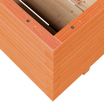 Градинска кашпа, восъчнокафява, 90x60x49,5 см, бор масив