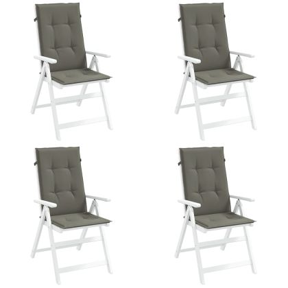 Възглавници за стол 4 бр меланж тъмносиви 120x50x4 см плат