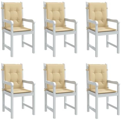 Възглавници за столове 6 бр меланж бежови 100x50x4 см плат
