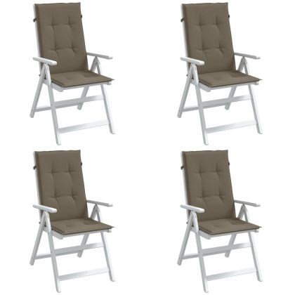 Възглавници за стол 4 бр меланж таупе 120x50x4 см плат