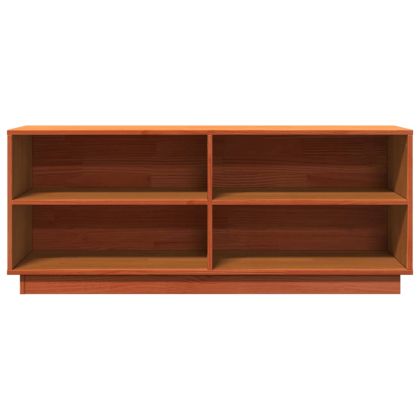 Шкаф за обувки, восъчнокафяв, 110x34x45 см, бор масив