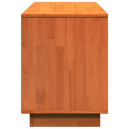 Шкаф за обувки, восъчнокафяв, 110x34x45 см, бор масив