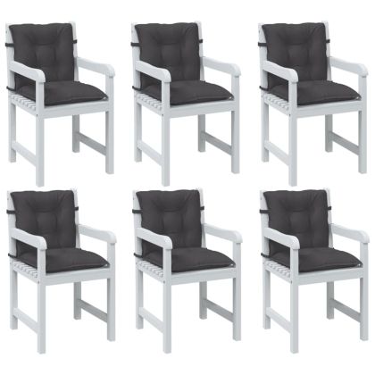 Възглавници за столове 6 бр меланж антрацит 100x50x7 см плат