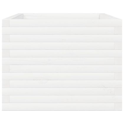 Градински сандък, бял, 110x60x49,5 см, масивна борова дървесина