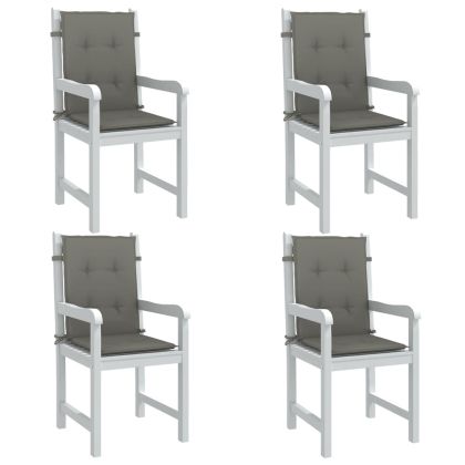 Възглавници за столове 4 бр меланж тъмносиви 100x50x4 см плат
