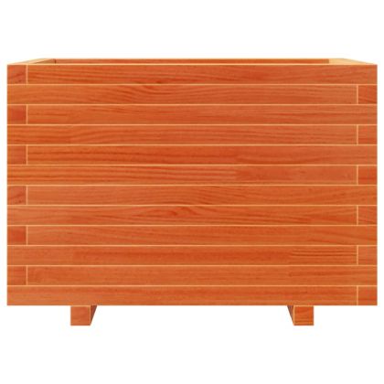 Градинска кашпа, восъчнокафяв, 70x40x49,5 см борово дърво масив