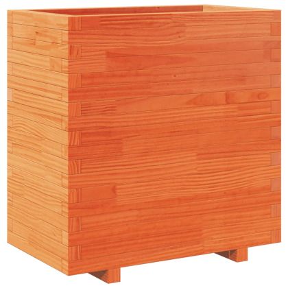 Градинска кашпа, восъчнокафява, 70x40x72,5см борово дърво масив
