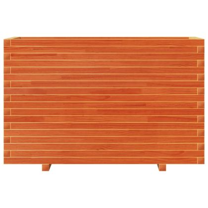 Градинска кашпа, восъчнокафява, 110x40x72см, борово дърво масив