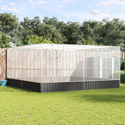 Волиера, сребриста, 418x414x212 см, стомана